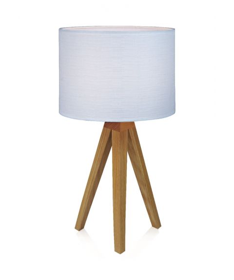 Kullen bordlampe, høyde 44 cm, Eik/Hvit skjerm