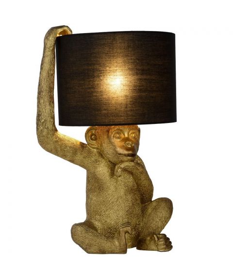 Chimp bordlampe, høyde 45 cm, Sort/Gull