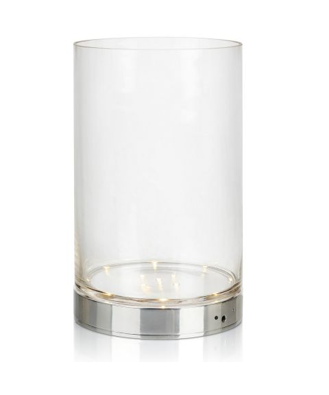 Bouquet oppladbar bordlampe, 3W LED 3000K 160lm, høyde 29 cm, Krom / Klart glass