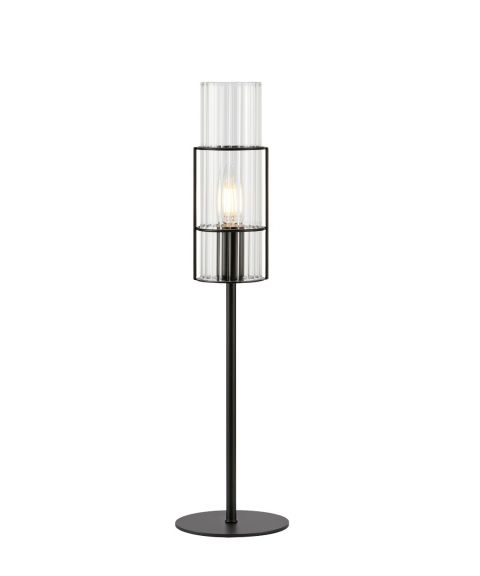 Tubo bordlampe, høyde 50 cm, Sort / Klart glass
