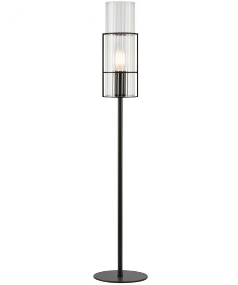 Tubo bordlampe, høyde 65 cm, Sort / Klart glass
