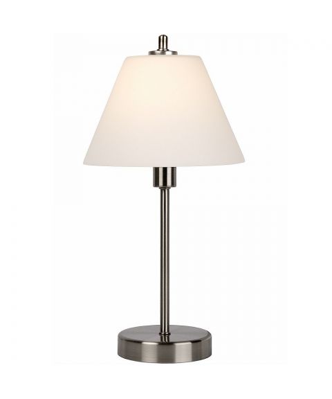 Touch Two bordlampe, høyde 42 cm, Opalhvitt glass / Matt krom