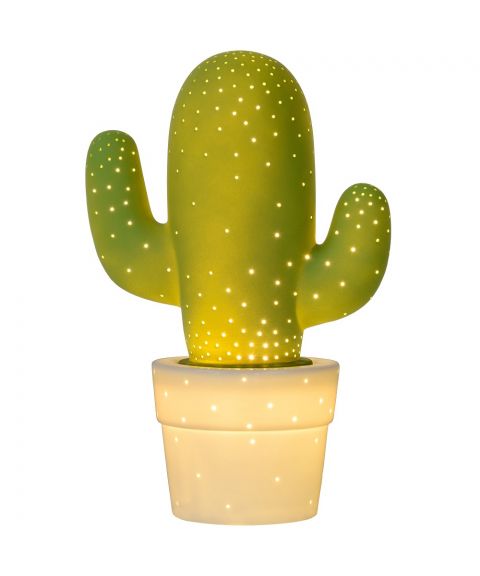 Cactus bordlampe i keramikk, høyde 30 cm