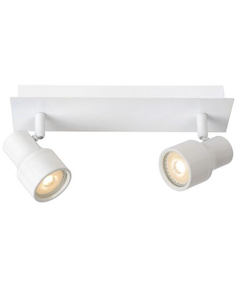 Sirene dobbel takspot for baderom, inklusive dimbare LED-pærer, IP44, Hvit