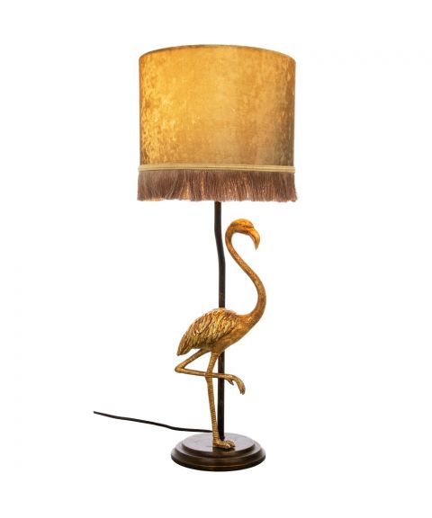 Flamingo bordlampe, høyde 67 cm, Sortgull / Gull