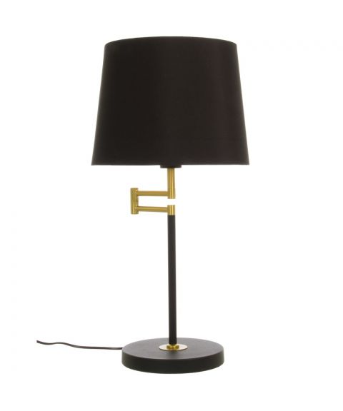 Birka bordlampe med svingarm, høyde 61 cm, Sort / Messing