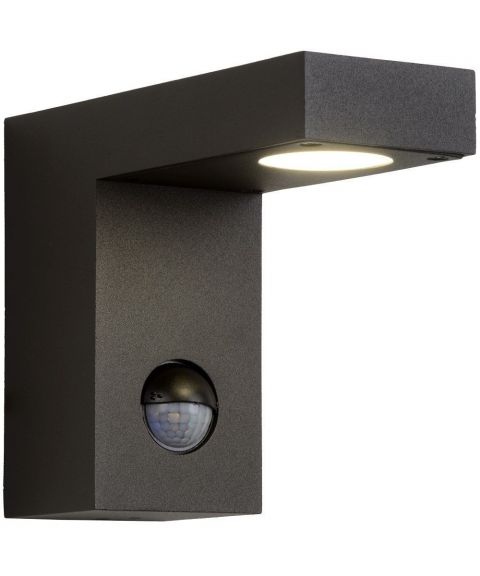 Texas IR vegglampe med lys- og bevegelsessensor, IP54, høyde 12 cm, LED 3000K 420lm, Antrasitt