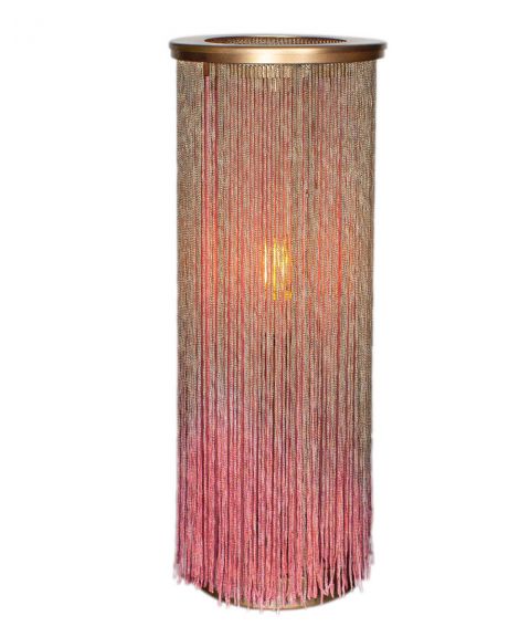 Blondie bordlampe, høyde 40 cm, Rosa/gull
