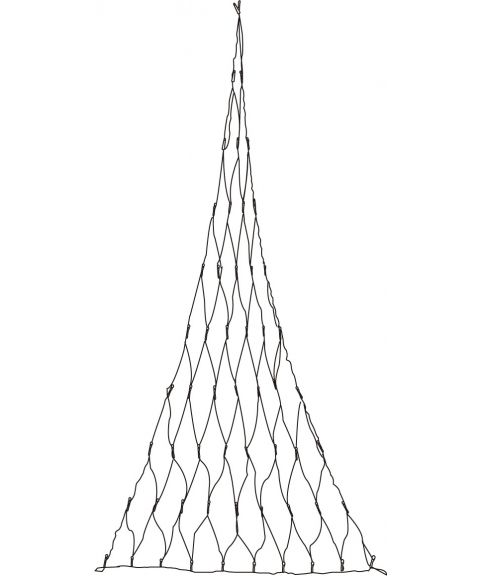Triangel Nett for vegg/dør, høyde 170 cm, LED (x55), Golden varmhvit 1970K, IP44