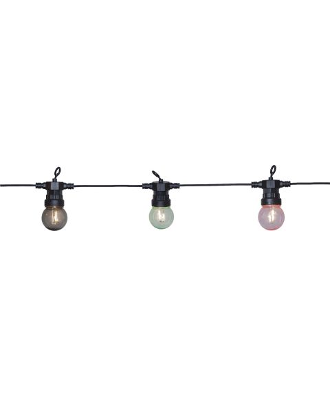 Circus festslenke, Small LED (x20), sort, IP44, flerfarget kuppel, varmhvitt lys, 855 cm