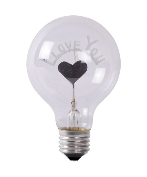 LED Lyspære - I Love You, G80 3W, 1700 Kelvin (begrenset antall)