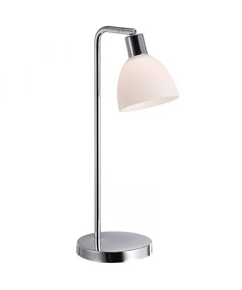 Ray bordlampe, høyde 46 cm, Krom / Opalt glass