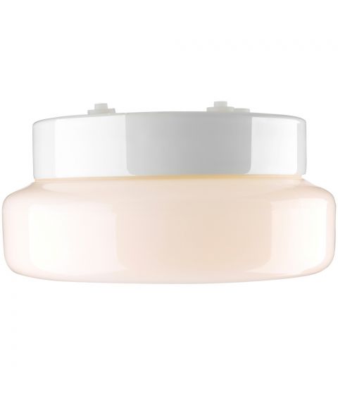Classic Badstu taklampe E27 IP44, diameter 24 cm, Blankt opalhvitt glass