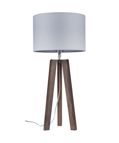 Lotta bordlampe, høyde 65 cm, Valnøttfarget bøk / Grå tekstil (begrenset antall)