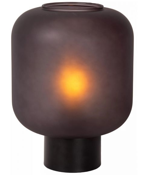 Eloise bordlampe, høyde 27 cm, Røykfarget glass