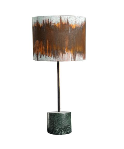 Liv bordlampe, Marmor, høyde 55 cm / Rustfarget skjerm
