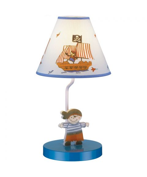 Pirat bordlampe med lampeskjerm, høyde 26 cm
